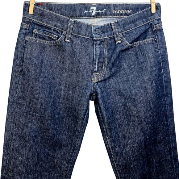 7 For All Mankind Women Roxanne Jean Low Rise Straight Leg Stretch Denim Size 27 - Picture 4 of 12